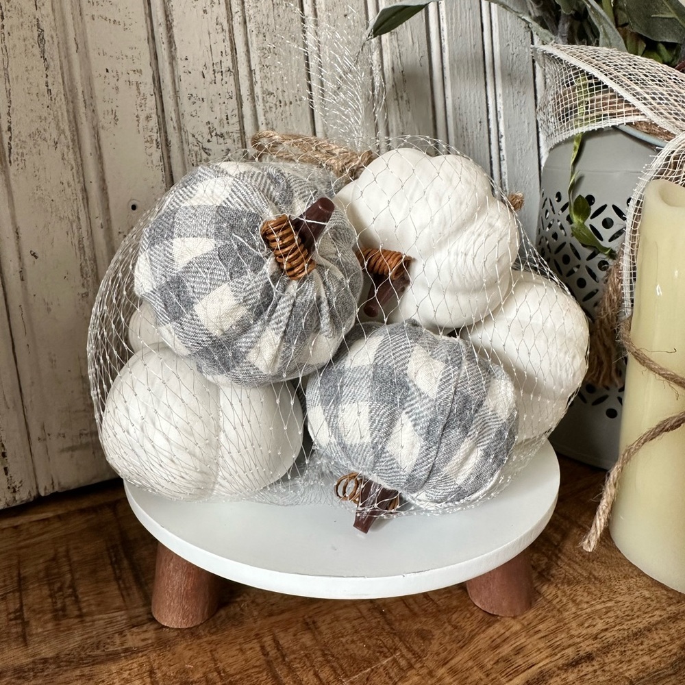 Buffalo Check Fall Farmhouse Pumpkins